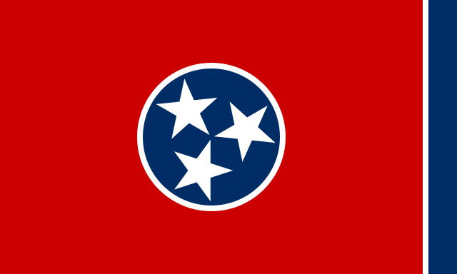 a red flag with a blue circle in the center. three white stars are inside the circle.